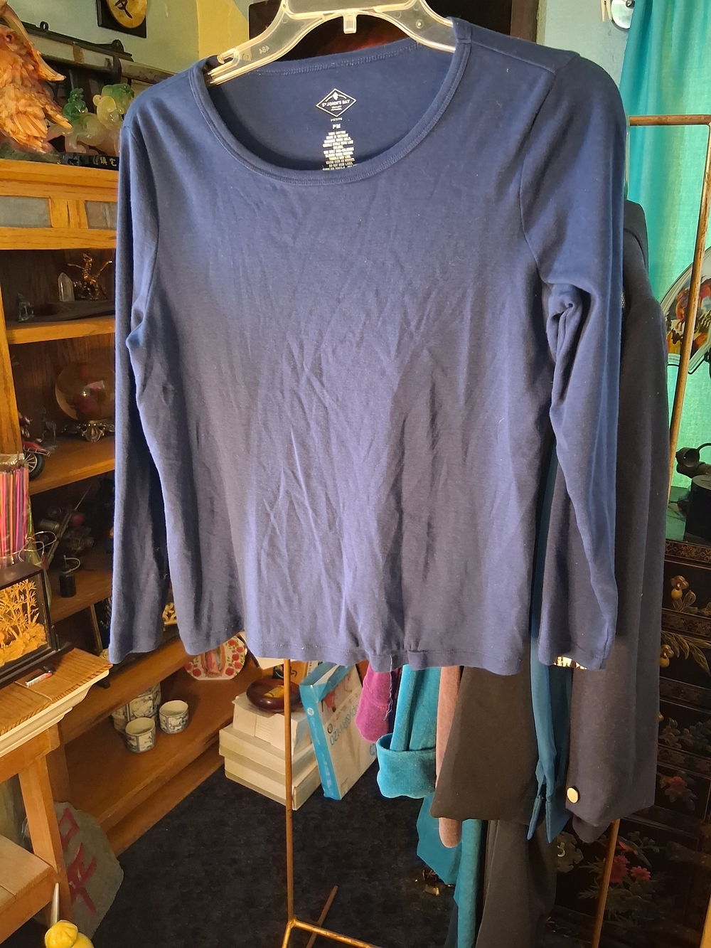 St. John's Bay Navy Long-Sleeve Crewneck Tee